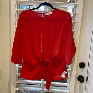 NWT Red Blouse from Boutique: Impeccable Pig Size: L